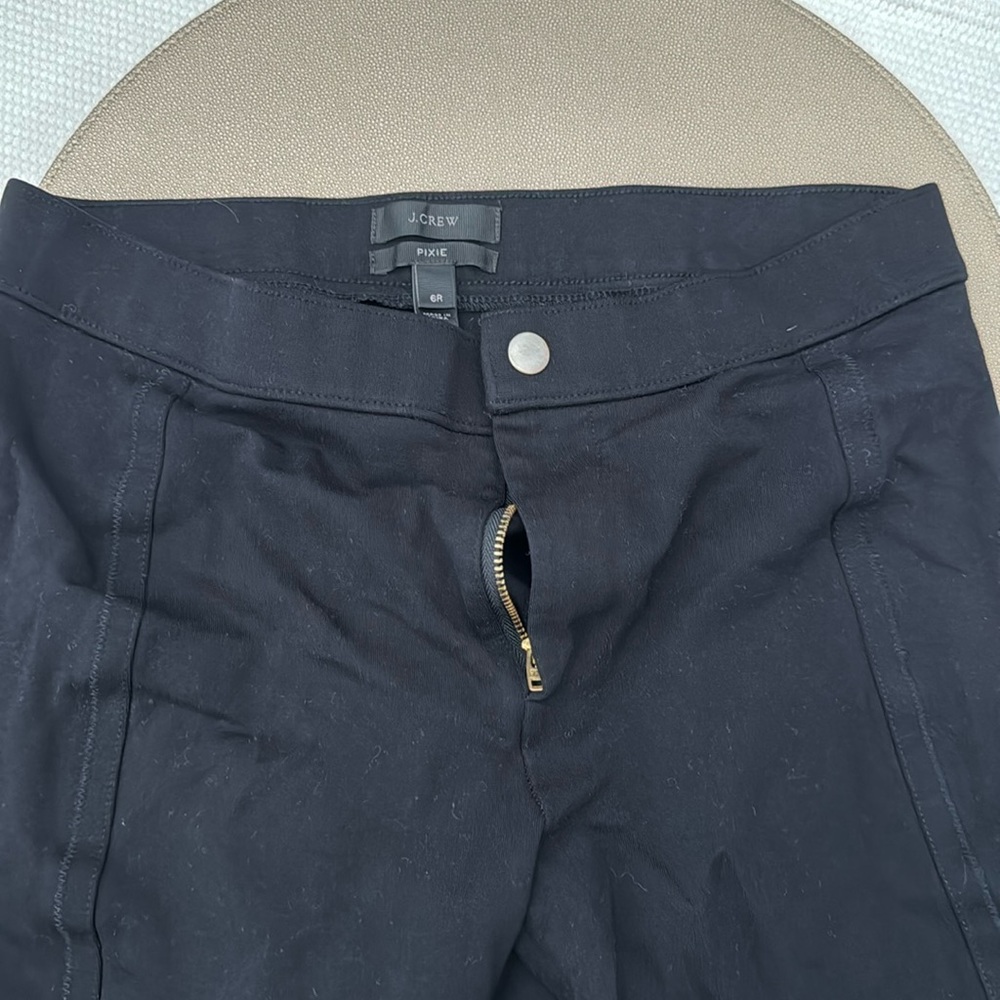 J Crew Black Pixie Point Pants Size 6r - image 1